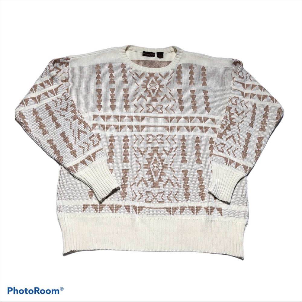 Vintage Botany 500 Grandpa Dad Ski Sweater Aztec